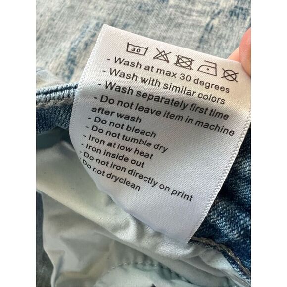 Serenede Light Wash Vanilla Sky Patched Denim Men's Skinny Jeans 42 x 32 - Picture 6 of 8